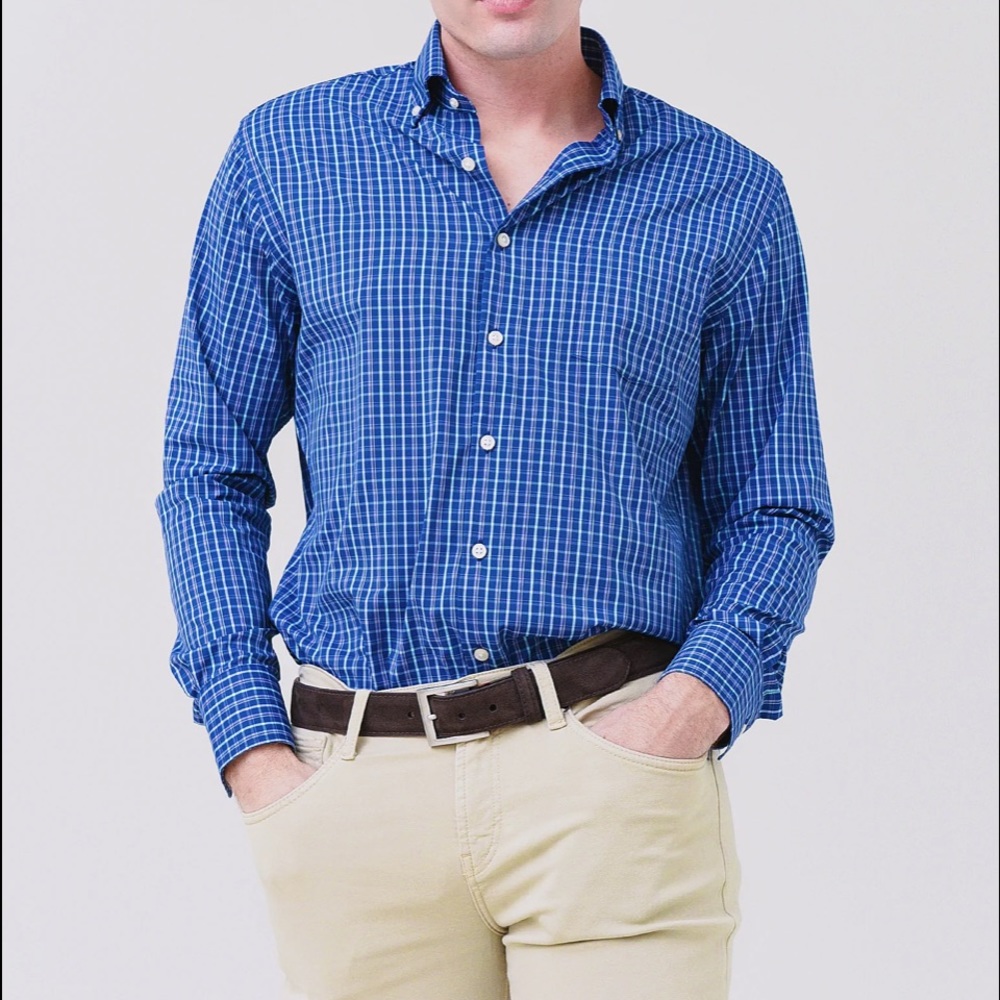 Peter Millar Crown Sport Preformance Twill Sport Shirt 🆕